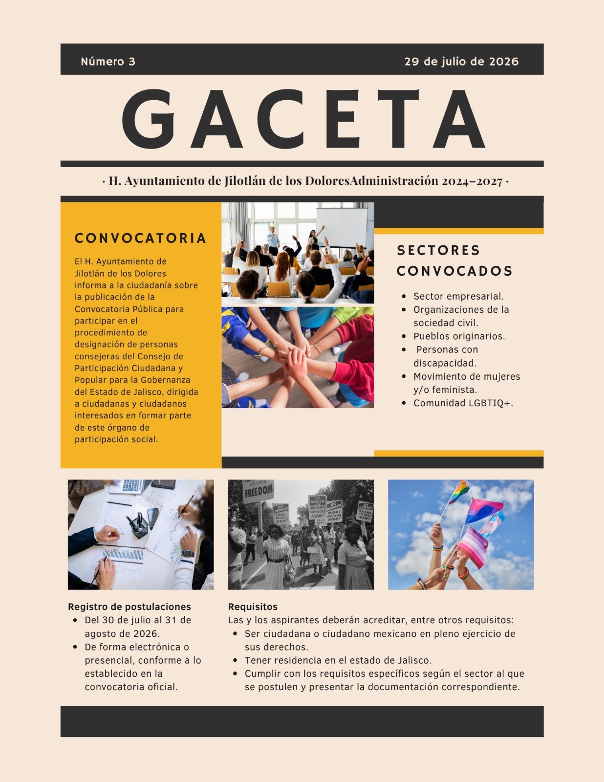 Portada de la Gaceta Municipal número 3